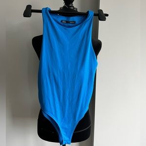 NEVER WORN -  Zara blue scoop bodysuit